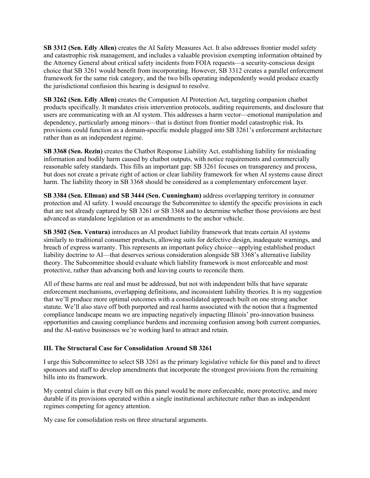 Written testimony, page 2 of 11